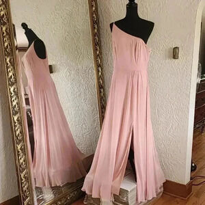 After Six one-shoulder chiffon gown